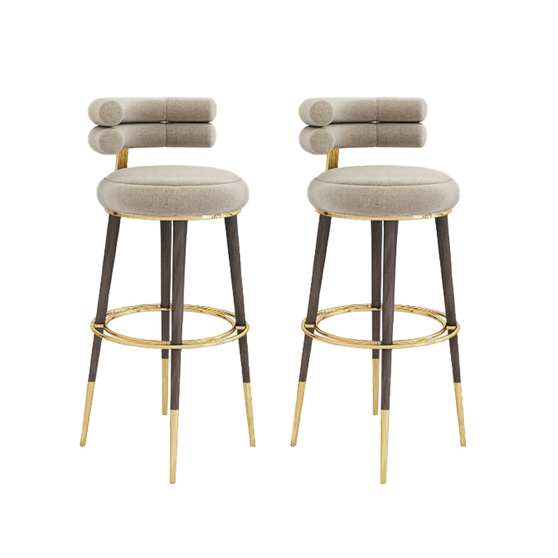 Glam Bar Stool Upholstered Backrest Counter Stool for Bristol