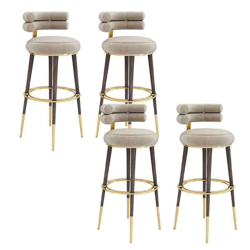 Glam Bar Stool Upholstered Backrest Counter Stool for Bristol