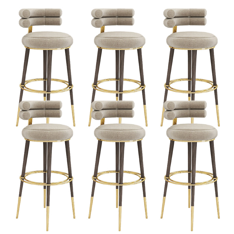 Glam Bar Stool Upholstered Backrest Counter Stool for Bristol