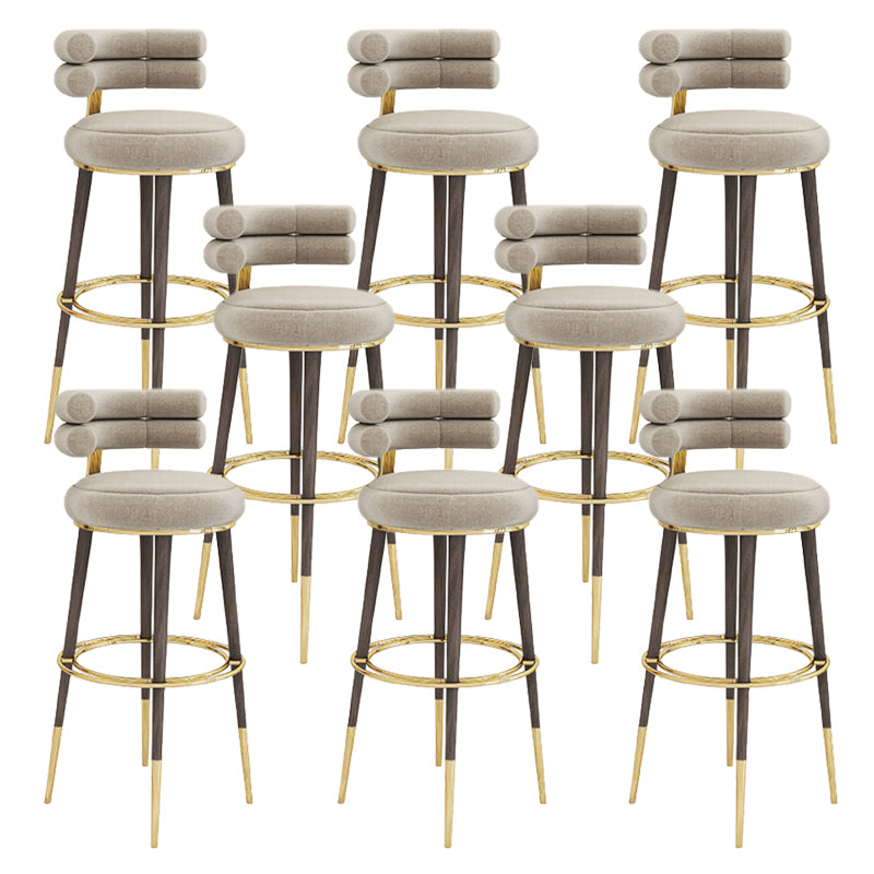 Glam Bar Stool Upholstered Backrest Counter Stool for Bristol