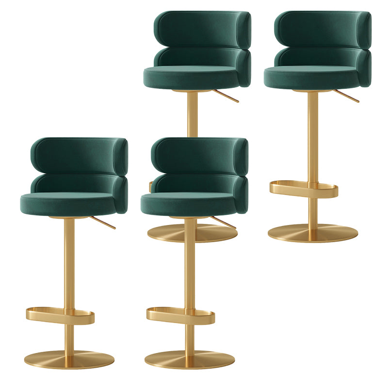 Glam Swivel Bar Stool Upholstered Adjustable Counter Stool for Bristol