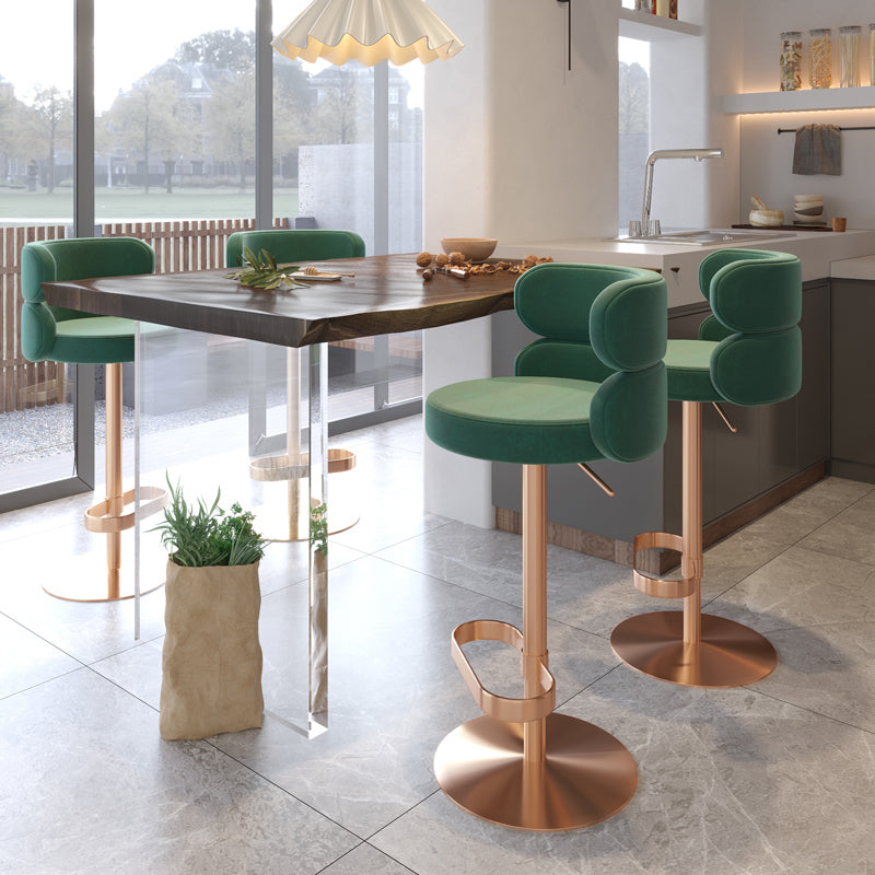 Glam Swivel Bar Stool Upholstered Adjustable Counter Stool for Bristol