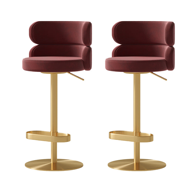 Glam Swivel Bar Stool Upholstered Adjustable Counter Stool for Bristol