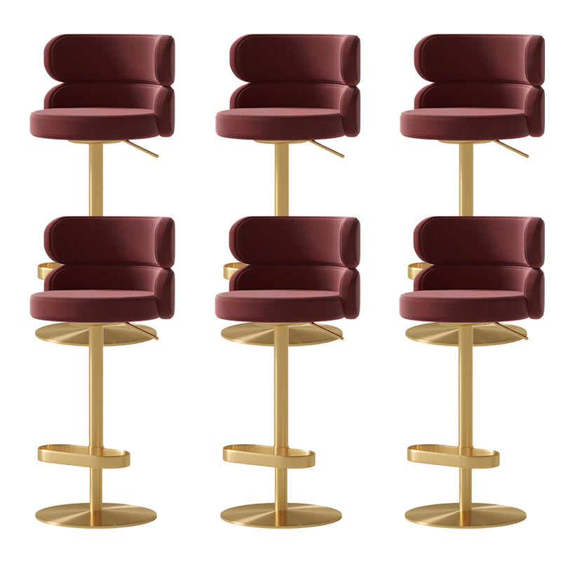 Glam Swivel Bar Stool Upholstered Adjustable Counter Stool for Bristol