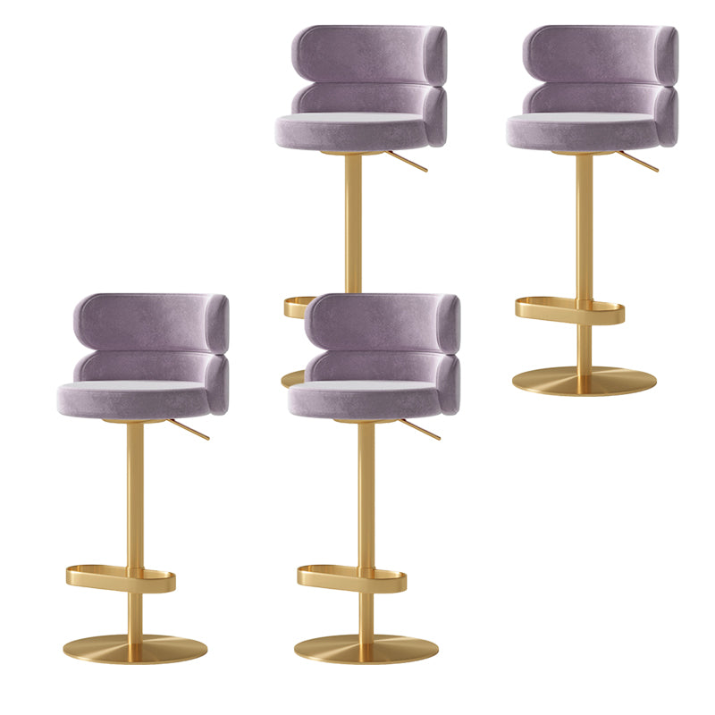 Glam Swivel Bar Stool Upholstered Adjustable Counter Stool for Bristol