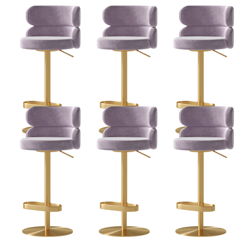 Glam Swivel Bar Stool Upholstered Adjustable Counter Stool for Bristol