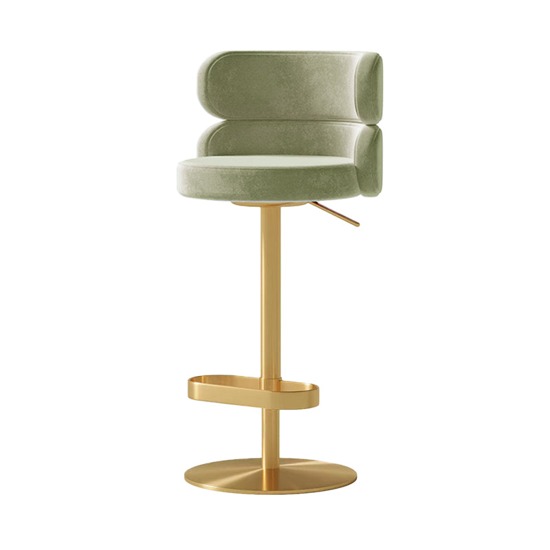 Glam Swivel Bar Stool Upholstered Adjustable Counter Stool for Bristol