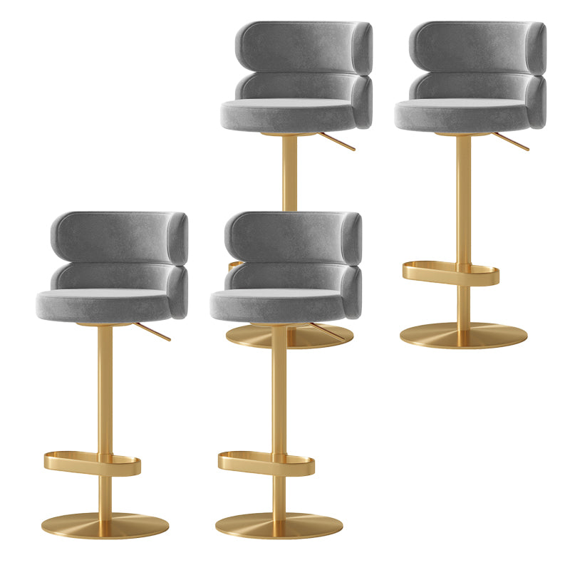 Glam Swivel Bar Stool Upholstered Adjustable Counter Stool for Bristol