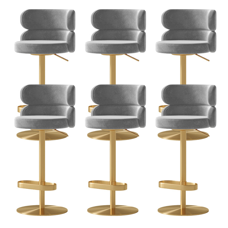Glam Swivel Bar Stool Upholstered Adjustable Counter Stool for Bristol