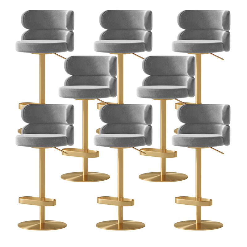 Glam Swivel Bar Stool Upholstered Adjustable Counter Stool for Bristol