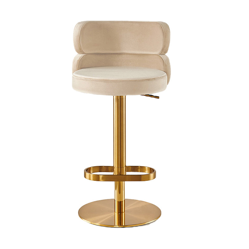 Glam Swivel Bar Stool Upholstered Adjustable Counter Stool for Bristol