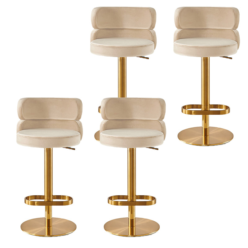 Glam Swivel Bar Stool Upholstered Adjustable Counter Stool for Bristol