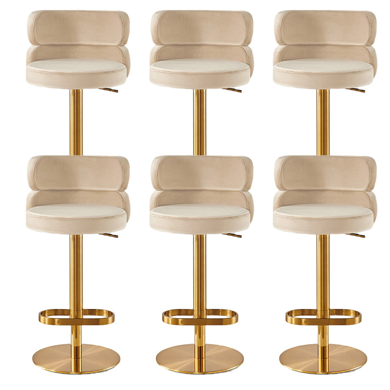 Glam Swivel Bar Stool Upholstered Adjustable Counter Stool for Bristol