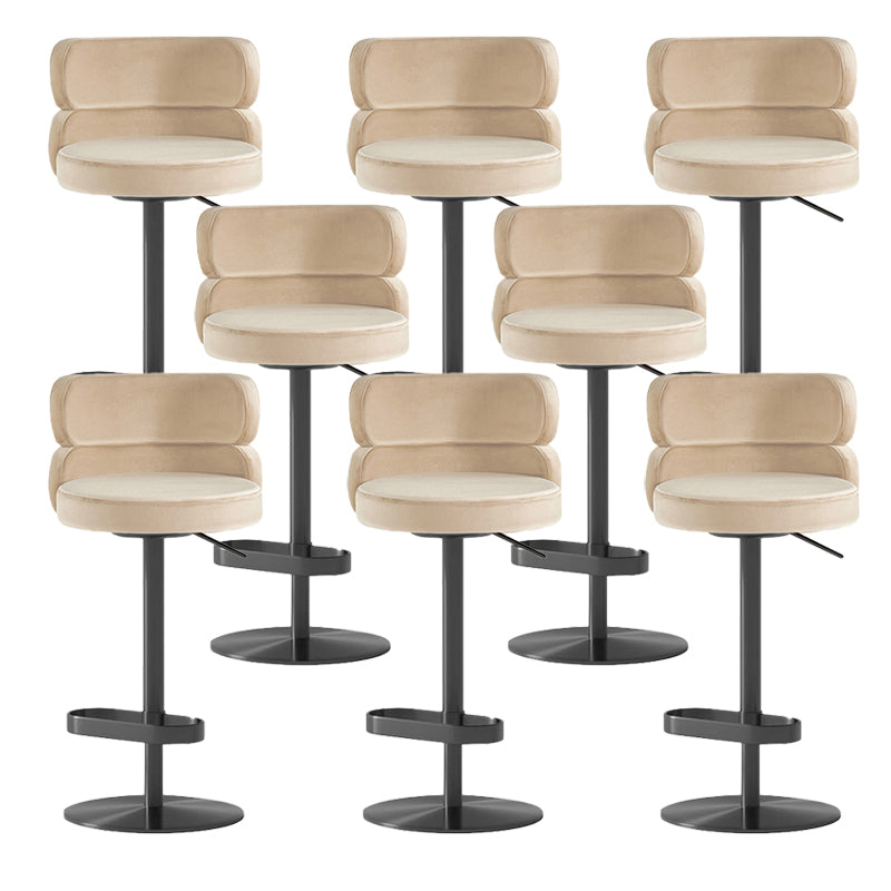 Glam Swivel Bar Stool Upholstered Adjustable Counter Stool for Bristol