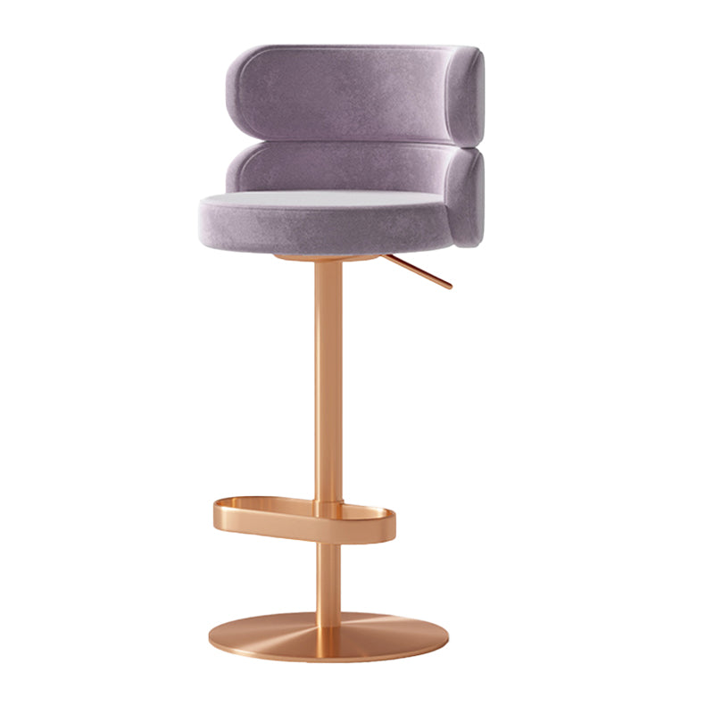 Glam Swivel Bar Stool Upholstered Adjustable Counter Stool for Bristol