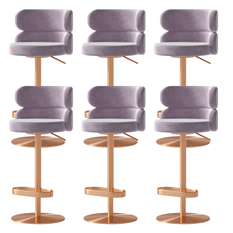 Glam Swivel Bar Stool Upholstered Adjustable Counter Stool for Bristol