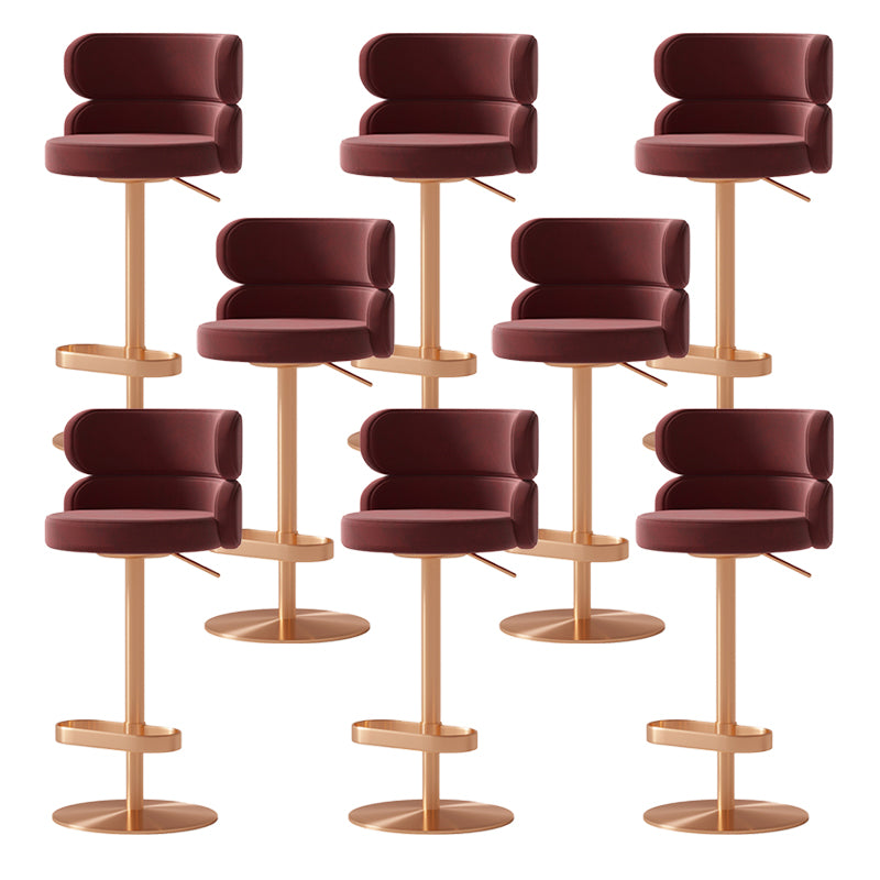 Glam Swivel Bar Stool Upholstered Adjustable Counter Stool for Bristol