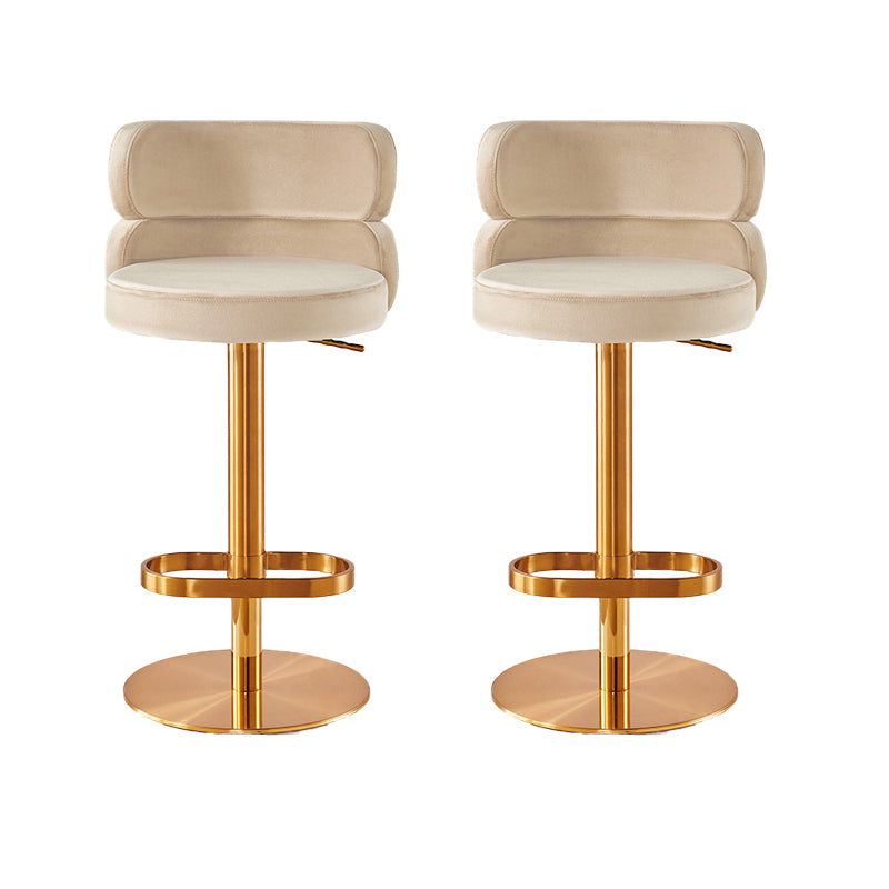 Glam Swivel Bar Stool Upholstered Adjustable Counter Stool for Bristol