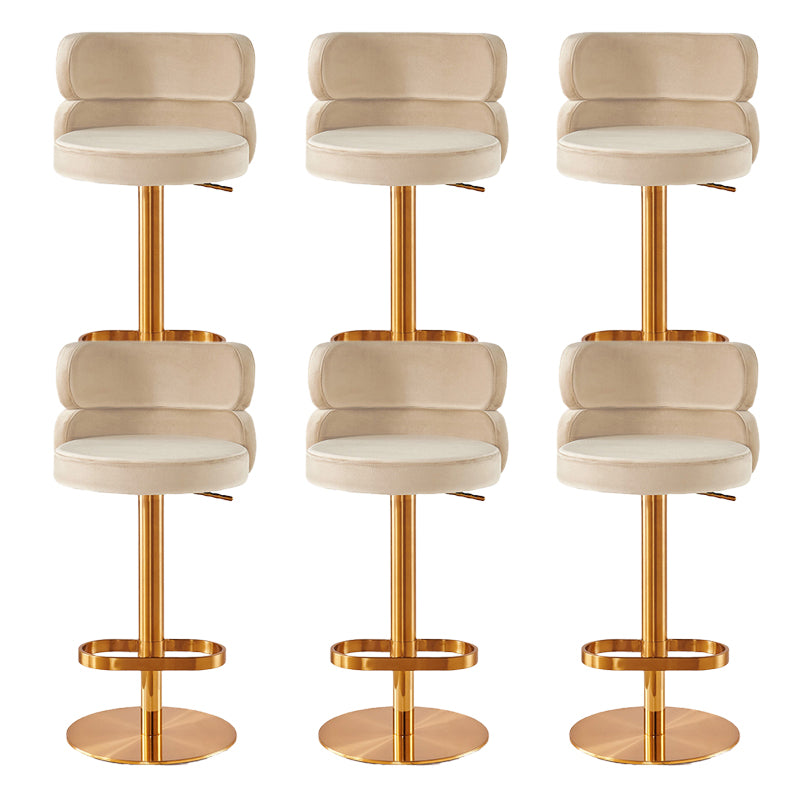 Glam Swivel Bar Stool Upholstered Adjustable Counter Stool for Bristol