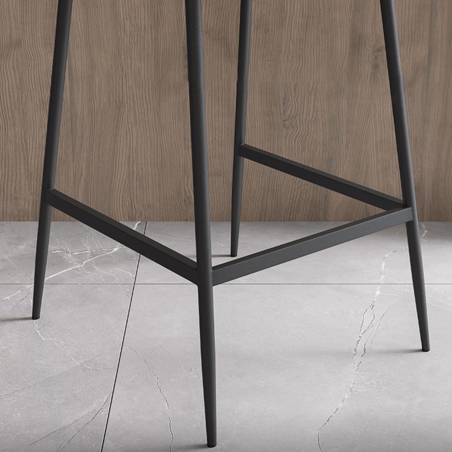 Leather Bar Stool Modern Backrest Counter Stool with Metal Legs