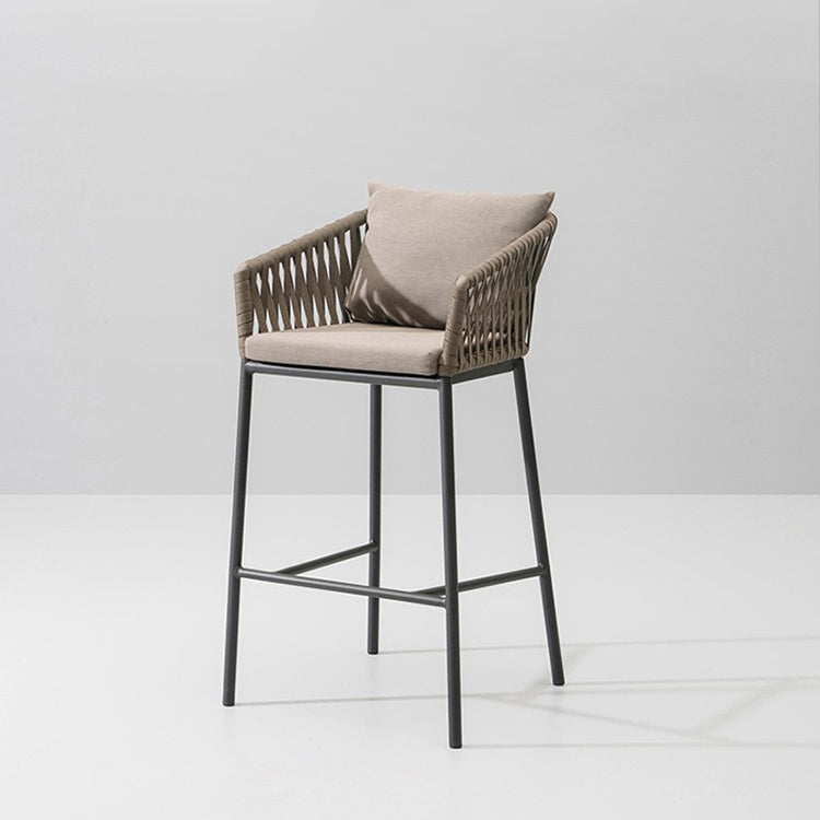 Industrial Bar Stool Upholstered Backrest Counter Stool for Dining Room