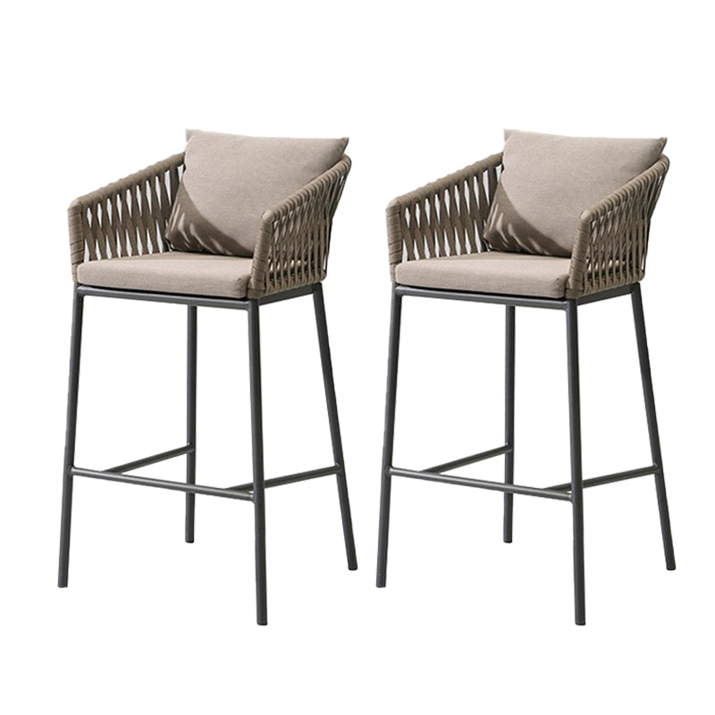 Industrial Bar Stool Upholstered Backrest Counter Stool for Dining Room