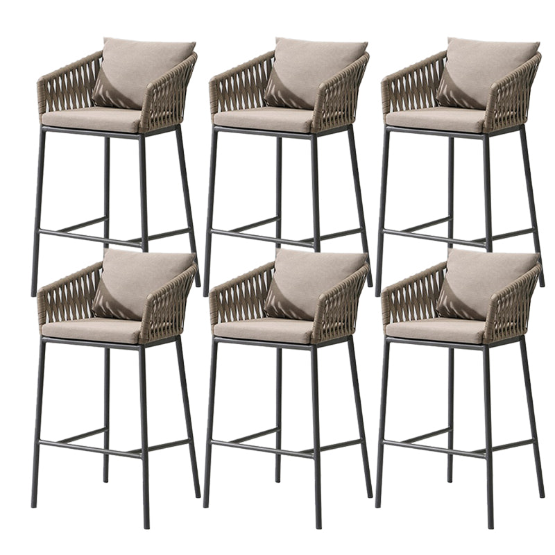 Industrial Bar Stool Upholstered Backrest Counter Stool for Dining Room