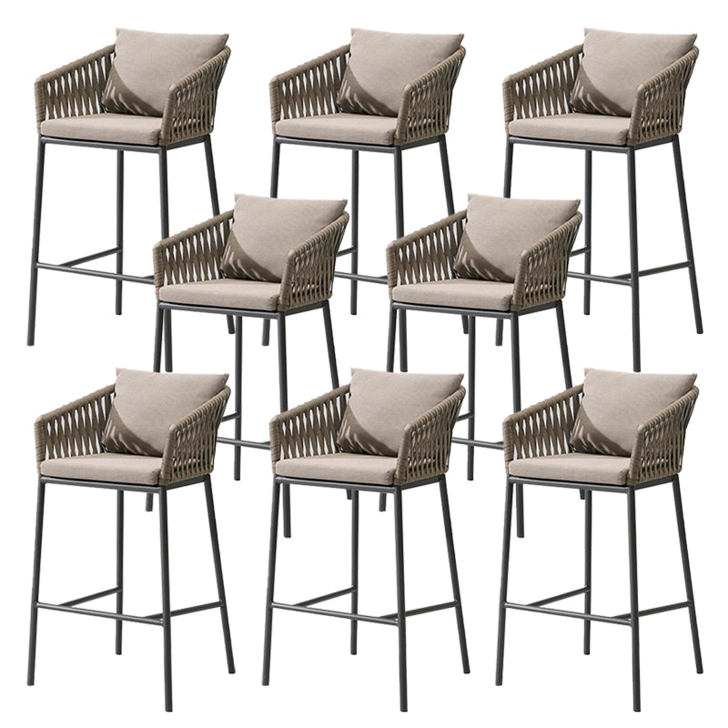 Industrial Bar Stool Upholstered Backrest Counter Stool for Dining Room