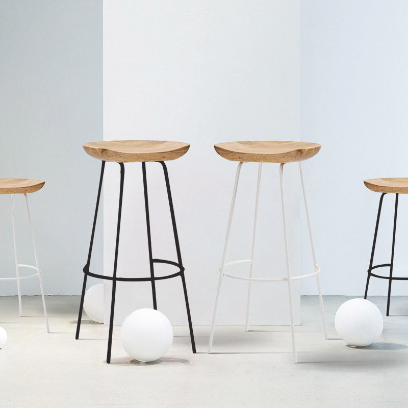 Solid Wood Modern Counter & Bar Stools Matte Finish Indoor Stools