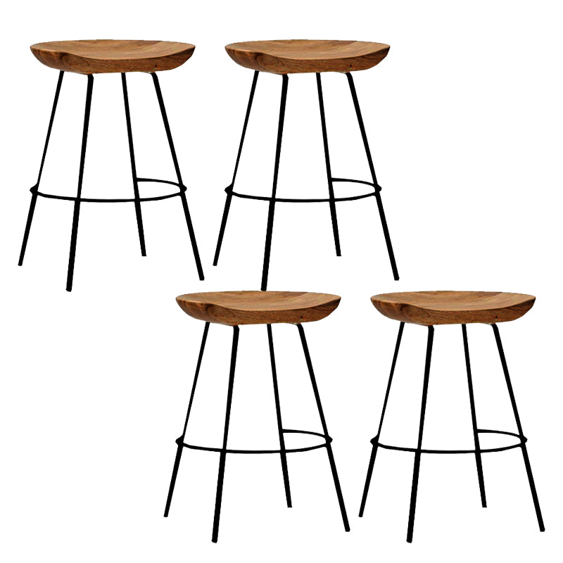 Solid Wood Modern Counter & Bar Stools Matte Finish Indoor Stools
