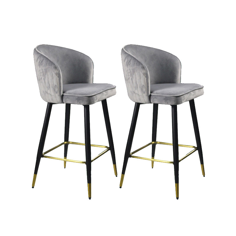 Glam Velvet Bar Stool Backrest Counter Stool for Bristol with Metal Legs