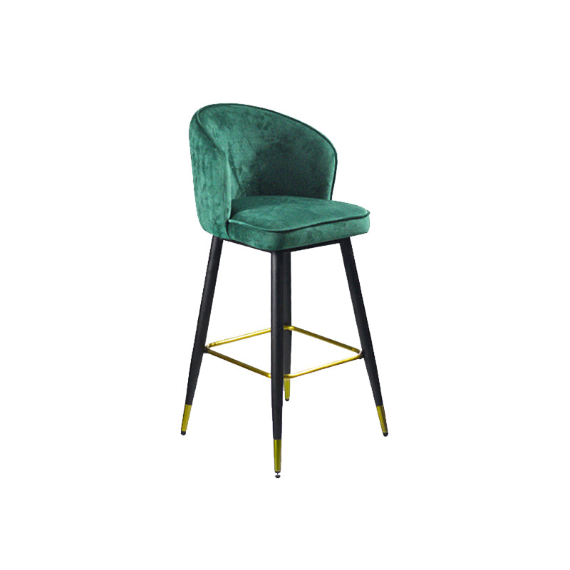 Glam Velvet Bar Stool Backrest Counter Stool for Bristol with Metal Legs