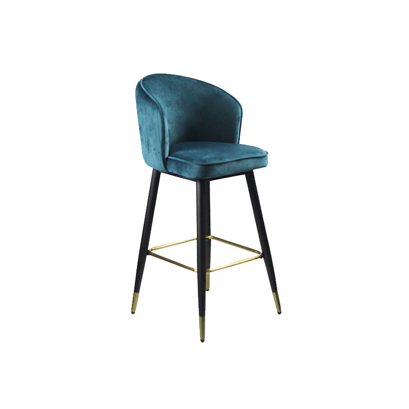 Glam Velvet Bar Stool Backrest Counter Stool for Bristol with Metal Legs