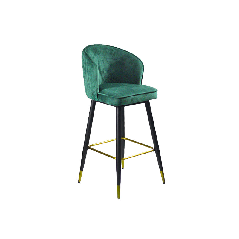 Glam Velvet Bar Stool Backrest Counter Stool for Bristol with Metal Legs