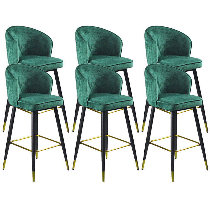 Glam Velvet Bar Stool Backrest Counter Stool for Bristol with Metal Legs