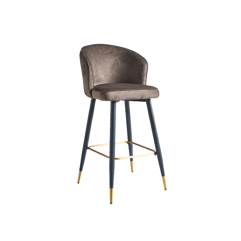 Glam Velvet Bar Stool Backrest Counter Stool for Bristol with Metal Legs