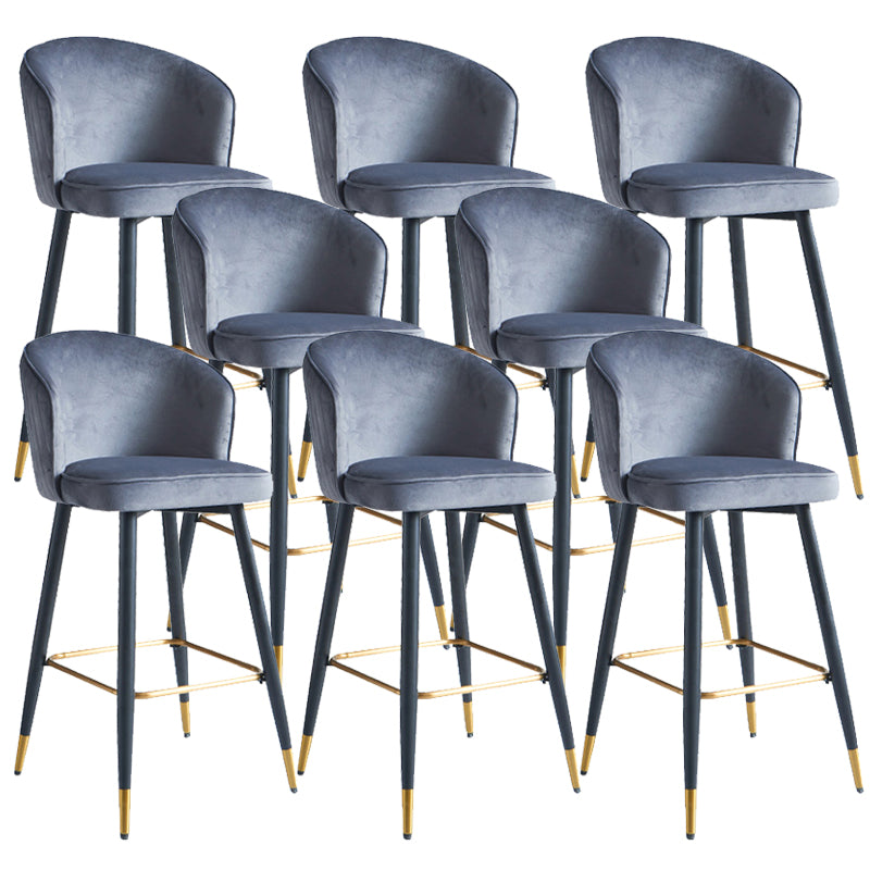 Glam Velvet Bar Stool Backrest Counter Stool for Bristol with Metal Legs