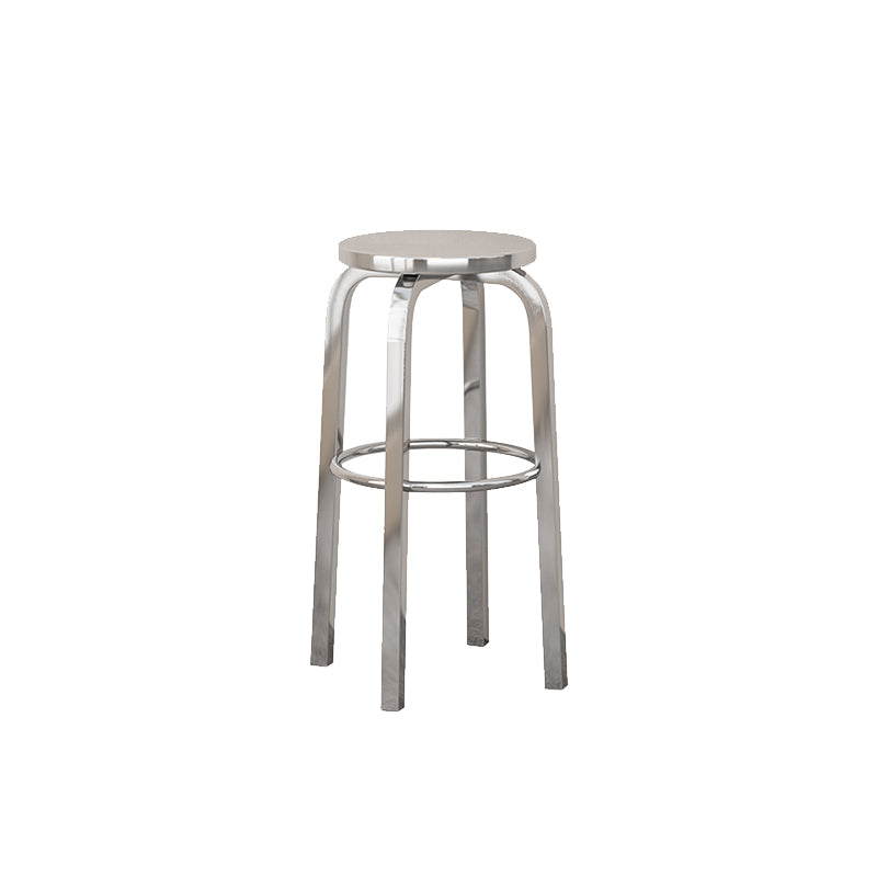 Chrome Metal Indoor Counter Stools Industrial Stainless Steel Stools