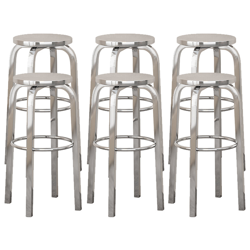 Chrome Metal Indoor Counter Stools Industrial Stainless Steel Stools