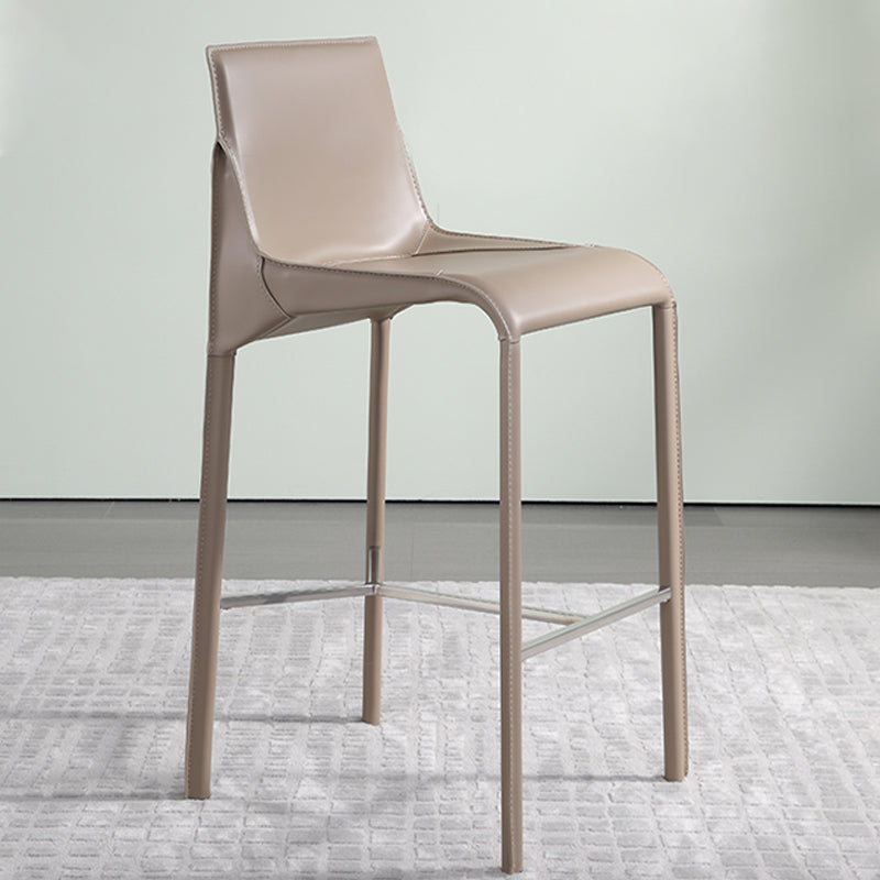 Modern Bar Stool Backrest Leather Counter Stool for Bristol with Metal Legs