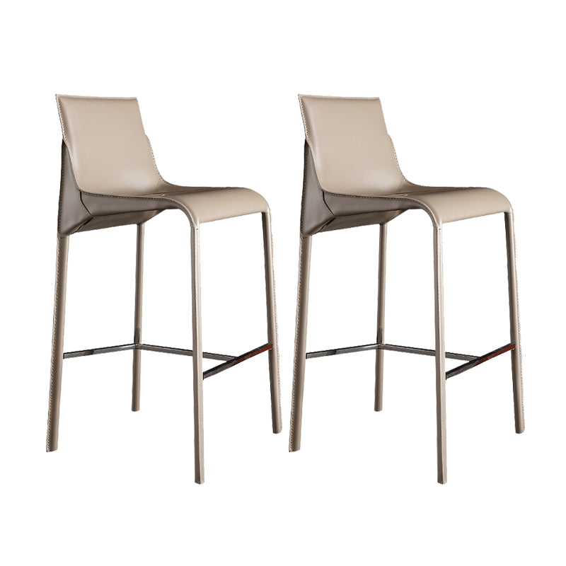 Modern Bar Stool Backrest Leather Counter Stool for Bristol with Metal Legs