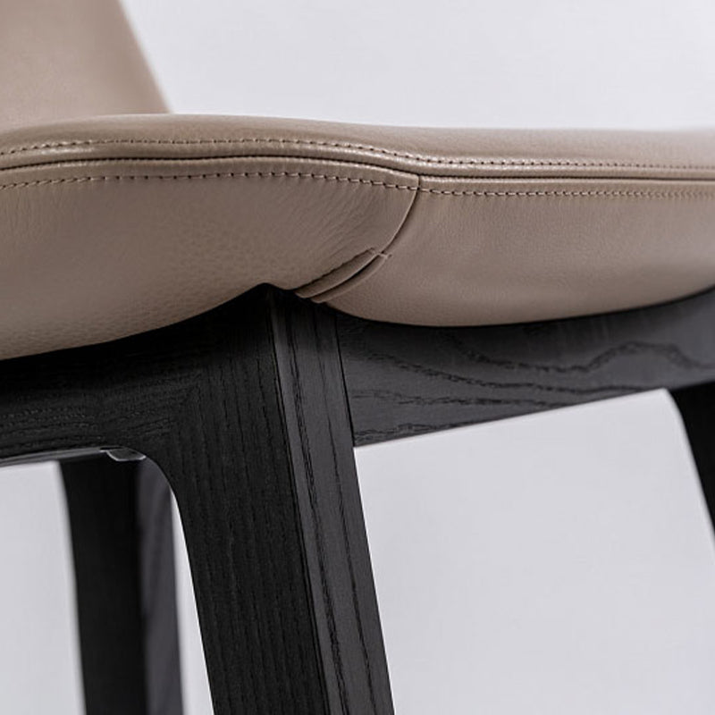 Leather Bar Stool Backrest Counter Stool for Bristol with Wooden Legs