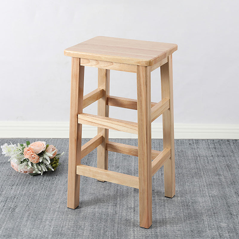 Modern Style Leather Bar Stool Rubberwood Counter Stool for Home
