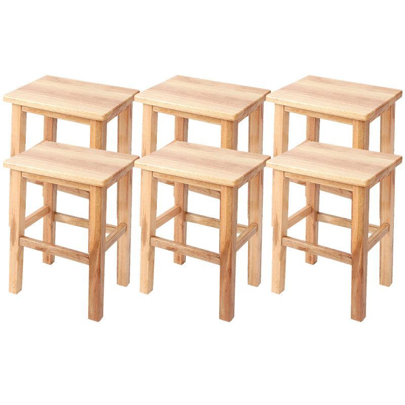 Modern Style Leather Bar Stool Rubberwood Counter Stool for Home