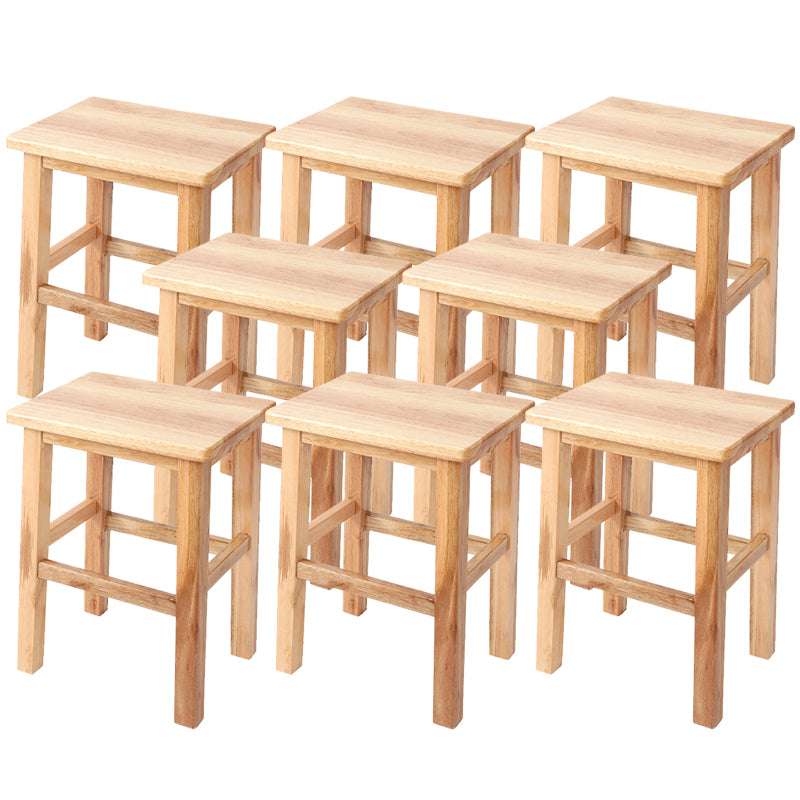 Modern Style Leather Bar Stool Rubberwood Counter Stool for Home