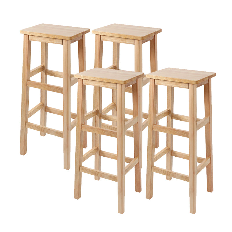 Modern Style Leather Bar Stool Rubberwood Counter Stool for Home