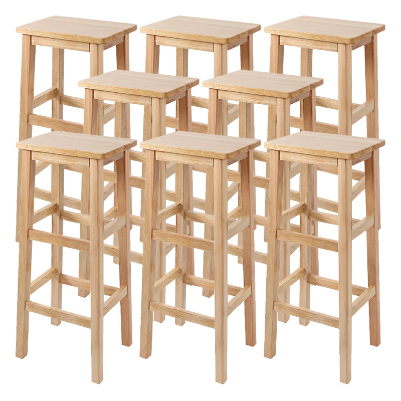 Modern Style Leather Bar Stool Rubberwood Counter Stool for Home