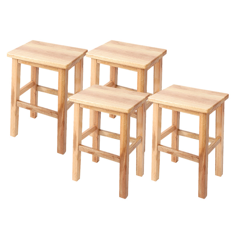 Modern Style Leather Bar Stool Rubberwood Counter Stool for Home