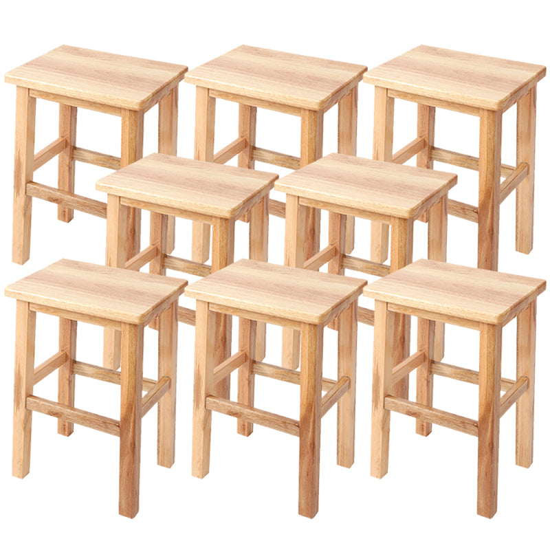 Modern Style Leather Bar Stool Rubberwood Counter Stool for Home