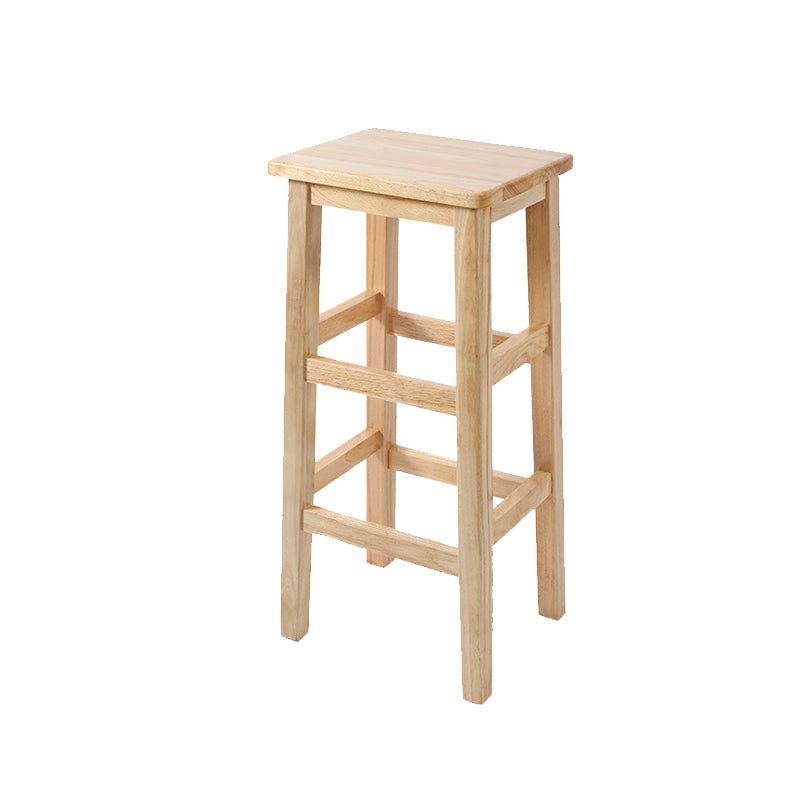 Modern Style Leather Bar Stool Rubberwood Counter Stool for Home